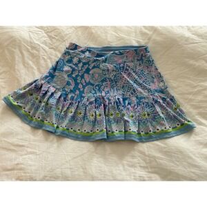 Lilly Pulitzer Luxletic Skort Blue‎ Sea Seahorse Turtle Print Active Skirt XXS